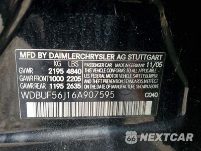 Zdjęcie 12 z 12 samochodu: 2006 MERCEDES-BENZ E 350 VIN:WDBUF56J16A907595 - miniatura