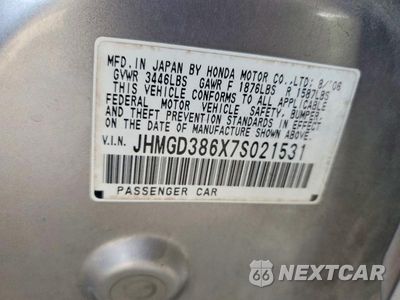 Zdjęcie 12 z 12 samochodu: 2007 HONDA FIT S VIN:JHMGD386X7S021531 - miniatura