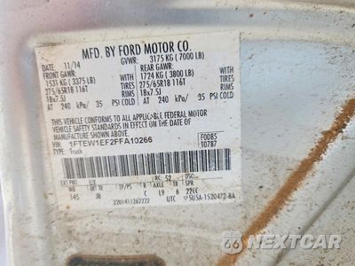 Zdjęcie 12 z 12 samochodu: 2015 FORD F150 SUPERCREW VIN:1FTEW1EF2FFA10266 - miniatura