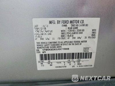 Zdjęcie 12 z 12 samochodu: 2018 FORD EXPLORER XLT VIN:1FM5K8D83JGC15908 - miniatura