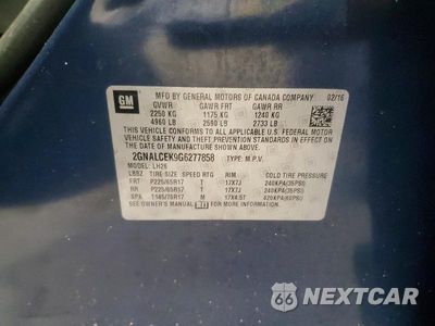 Zdjęcie 12 z 12 samochodu: 2016 CHEVROLET EQUINOX LT VIN:2GNALCEK9G6277858 - miniatura
