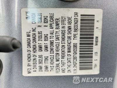 Zdjęcie 12 z 12 samochodu: 2016 HONDA CIVIC EXL VIN:2HGFC3B71GH355893 - miniatura