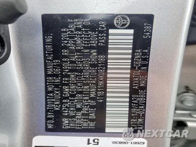 Zdjęcie 13 z 13 samochodu: 2019 TOYOTA CAMRY LE VIN:4T1B11HK4KU821188 - miniatura