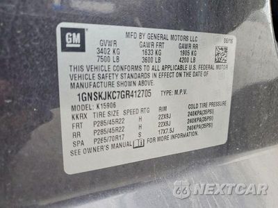 Zdjęcie 13 z 13 samochodu: 2016 CHEVROLET SUBURBAN K1500 LTZ VIN:1GNSKJKC7GR412705 - miniatura