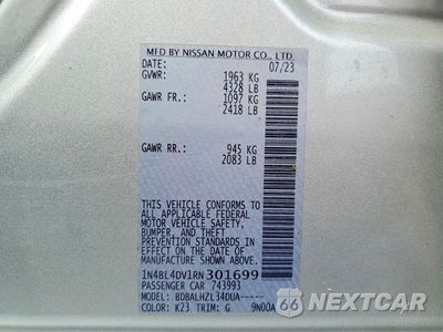 Zdjęcie 13 z 13 samochodu: 2024 NISSAN ALTIMA SV VIN:1N4BL4DV1RN301699 - miniatura