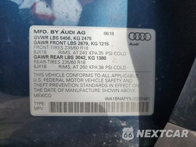 Zdjęcie 13 z 13 samochodu: 2018 AUDI Q5 PREMIUM PLUS VIN:WA1BNAFYXJ2207461 - miniatura