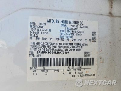 Zdjęcie 12 z 12 samochodu: 2020 FORD EDGE SE VIN:2FMPK3G90LBA73107 - miniatura