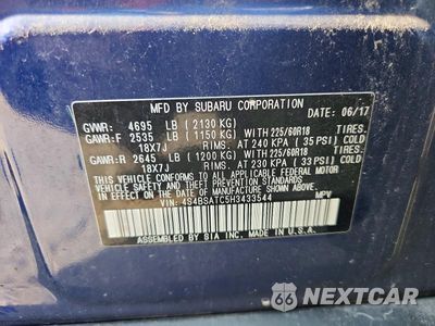 Zdjęcie 14 z 14 samochodu: 2017 SUBARU OUTBACK TOURING VIN:4S4BSATC5H3433544 - miniatura