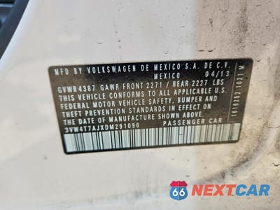 Zdjęcie 13 z 13 samochodu: 2013 VOLKSWAGEN JETTA GLI VIN:3VW4T7AJXDM291096 - miniatura