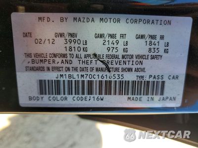 Zdjęcie 12 z 12 samochodu: 2012 MAZDA 3 I VIN:JM1BL1M70C1616535 - miniatura