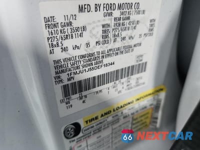 Zdjęcie 14 z 14 samochodu: 2013 FORD EXPEDITION XLT VIN:1FMJU1J55DEF18344 - miniatura