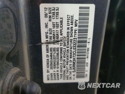 Zdjęcie 13 z 13 samochodu: 2012 HONDA CR-V 4D VIN:5J6RM3H72CL033223 - miniatura