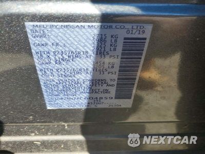 Zdjęcie 12 z 12 samochodu: 2019 NISSAN PATHFINDER SL VIN:5N1DR2MN7KC604859 - miniatura