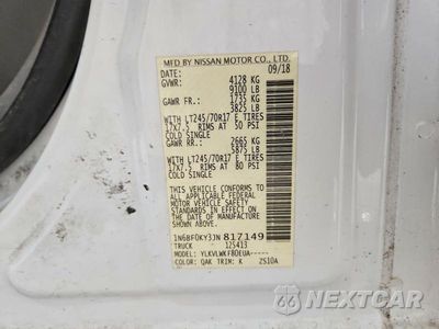 Zdjęcie 12 z 12 samochodu: 2018 NISSAN NV 2500 HD VIN:1N6BF0KY3JN817149 - miniatura