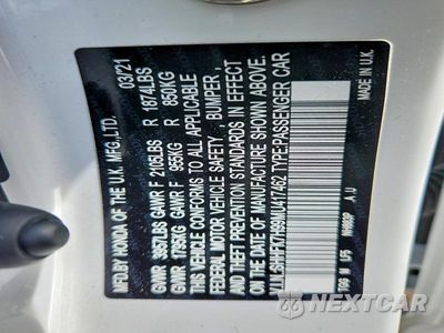 Zdjęcie 13 z 13 samochodu: 2021 HONDA CIVIC SPORT TOURING VIN:SHHFK7H99MU417462 - miniatura