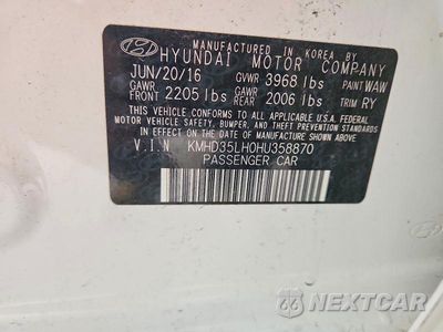 Zdjęcie 13 z 13 samochodu: 2017 HYUNDAI ELANTRA GT BASE VIN:KMHD35LH0HU358870 - miniatura