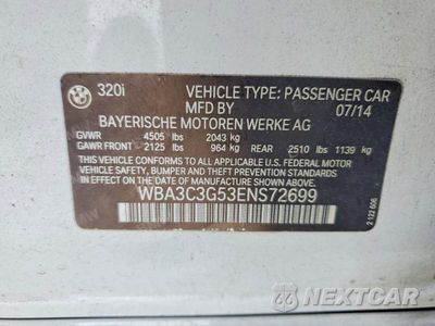 Zdjęcie 12 z 12 samochodu: 2014 BMW 320 I XDRIVE VIN:WBA3C3G53ENS72699 - miniatura