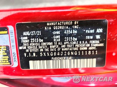 Zdjęcie 12 z 12 samochodu: 2022 KIA K5 GT LINE VIN:5XXG64J26NG111811 - miniatura