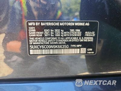 Zdjęcie 13 z 13 samochodu: 2022 BMW X6 XDRIVE40I VIN:5UXCY6C09N9K66350 - miniatura