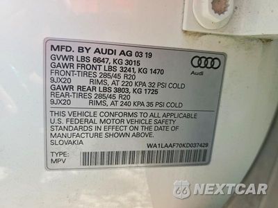 Zdjęcie 14 z 14 samochodu: 2019 AUDI Q7 PREMIUM PLUS VIN:WA1LAAF70KD037429 - miniatura