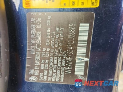 Zdjęcie 12 z 12 samochodu: 2007 BMW 530 XI VIN:WBANF73547CU26865 - miniatura