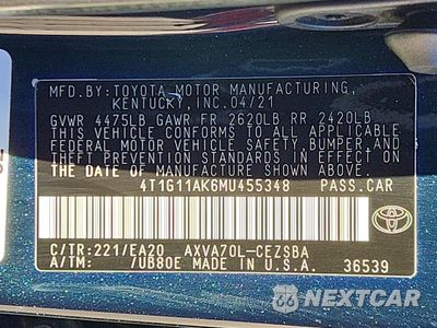 Zdjęcie 13 z 13 samochodu: 2021 TOYOTA CAMRY SE VIN:4T1G11AK6MU455348 - miniatura