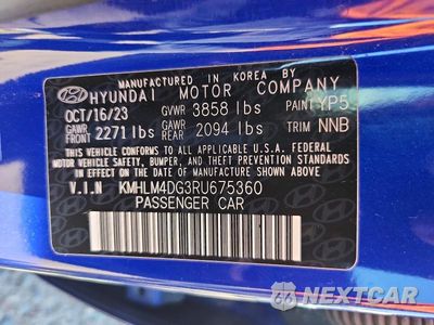 Zdjęcie 12 z 12 samochodu: 2024 HYUNDAI ELANTRA SEL VIN:KMHLM4DG3RU675360 - miniatura