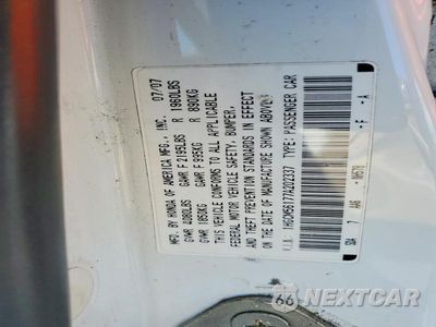 Zdjęcie 12 z 12 samochodu: 2007 HONDA ACCORD VALUE VIN:1HGCM56177A202337 - miniatura