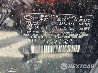 Zdjęcie 12 z 12 samochodu: 2021 HYUNDAI SONATA SEL VIN:KMHL64JA9MA143759 - miniatura