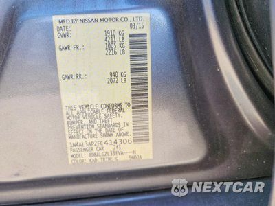 Zdjęcie 13 z 13 samochodu: 2015 NISSAN ALTIMA 2.5 S VIN:1N4AL3AP2FC414306 - miniatura