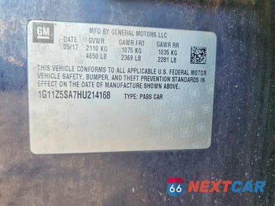 Zdjęcie 12 z 12 samochodu: 2017 CHEVROLET IMPALA LS VIN:1G11Z5SA7HU214168 - miniatura