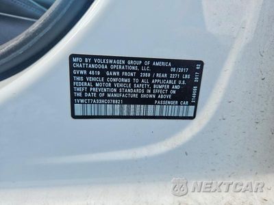 Zdjęcie 13 z 13 samochodu: 2017 VOLKSWAGEN PASSAT SEL PREMIUM VIN:1VWCT7A33HC078821 - miniatura
