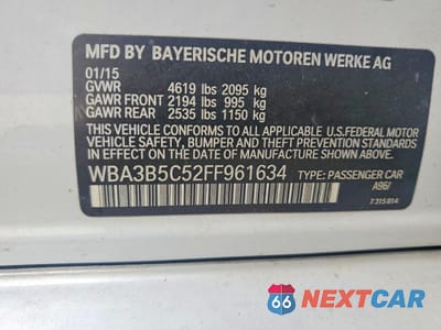 Zdjęcie 13 z 13 samochodu: 2015 BMW 328 XI SULEV VIN:WBA3B5C52FF961634 - miniatura