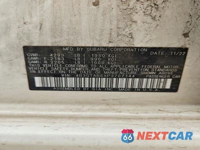 Zdjęcie 13 z 13 samochodu: 2023 SUBARU IMPREZA VIN:4S3GTAB6XP3707144 - miniatura