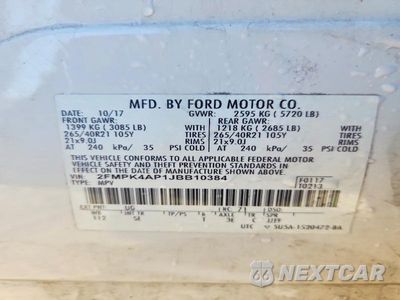 Zdjęcie 13 z 13 samochodu: 2018 FORD EDGE SPORT VIN:2FMPK4AP1JBB10384 - miniatura