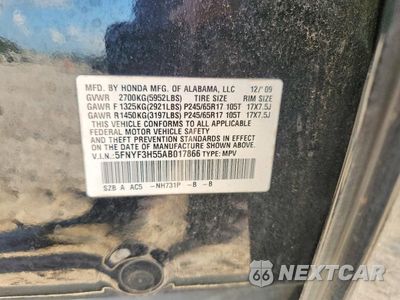 Zdjęcie 13 z 13 samochodu: 2010 HONDA PILOT EXL VIN:5FNYF3H55AB017866 - miniatura