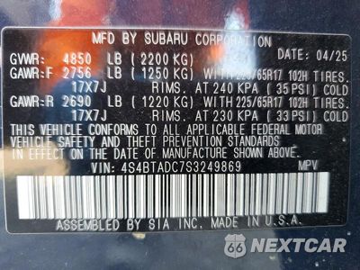 Zdjęcie 13 z 13 samochodu: 2025 SUBARU OUTBACK PREMIUM VIN:4S4BTADC7S3249869 - miniatura