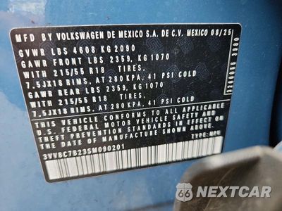 Zdjęcie 12 z 12 samochodu: 2025 VOLKSWAGEN TAOS S VIN:3VV8C7B23SM090201 - miniatura