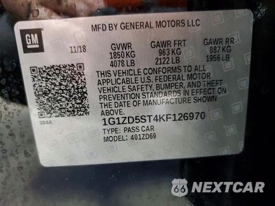 Zdjęcie 12 z 12 samochodu: 2019 CHEVROLET MALIBU LT VIN:1G1ZD5ST4KF126970 - miniatura