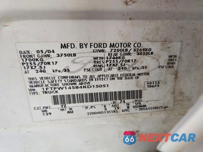 Zdjęcie 12 z 12 samochodu: 2004 FORD F150 SUPERCREW VIN:1FTPW14584KD15051 - miniatura