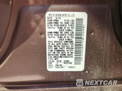 Zdjęcie 13 z 13 samochodu: 2014 NISSAN MURANO SL VIN:JN8AZ1MU1EW400798 - miniatura