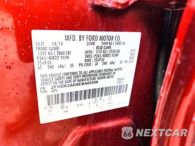 Zdjęcie 13 z 13 samochodu: 2014 FORD EDGE SPORT VIN:2FMDK3AK8EBA65208 - miniatura