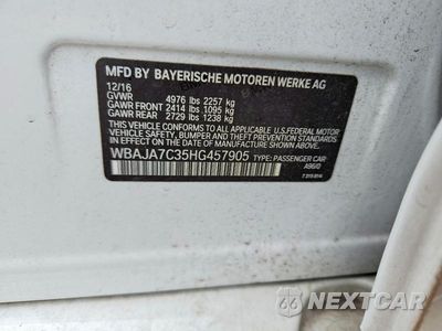 Zdjęcie 13 z 13 samochodu: 2017 BMW 530 XI VIN:WBAJA7C35HG457905 - miniatura