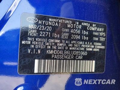 Zdjęcie 12 z 12 samochodu: 2020 HYUNDAI ELANTRA SPORT VIN:KMHD04LB6LU085960 - miniatura