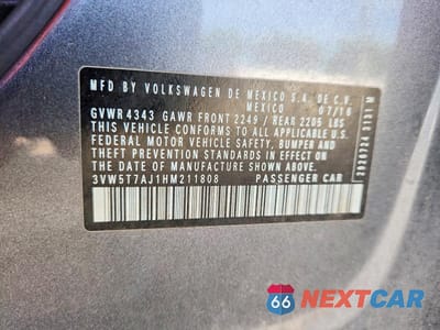 Zdjęcie 12 z 12 samochodu: 2017 VOLKSWAGEN JETTA GLI VIN:3VW5T7AJ1HM211808 - miniatura
