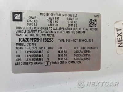 Zdjęcie 12 z 12 samochodu: 2017 CHEVROLET EXPRESS G3500 LT VIN:1GAZGPFG5H1158266 - miniatura