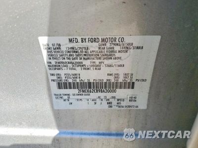 Zdjęcie 13 z 13 samochodu: 2009 FORD FLEX SEL VIN:2FMEK62C89BA20000 - miniatura