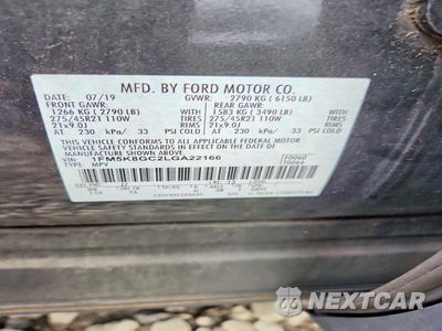 Zdjęcie 12 z 12 samochodu: 2020 FORD EXPLORER ST VIN:1FM5K8GC2LGA22166 - miniatura