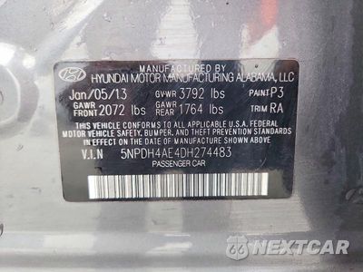 Zdjęcie 12 z 12 samochodu: 2013 HYUNDAI ELANTRA GLS VIN:5NPDH4AE4DH274483 - miniatura