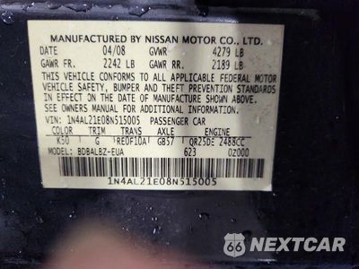 Zdjęcie 12 z 12 samochodu: 2008 NISSAN ALTIMA 2.5 VIN:1N4AL21E08N515005 - miniatura